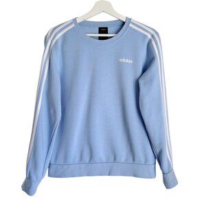 Adidas Womens Essentials 3-stripes Fleece Crew Sweatshirt Blue Medium EK5592